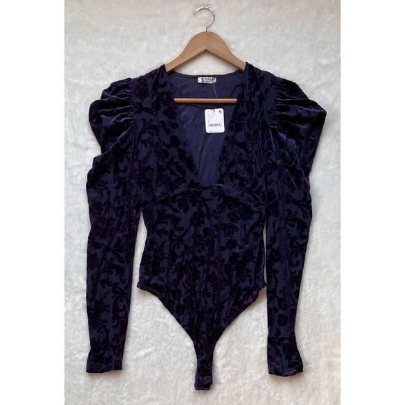NWT Free People Magic Hour Bodysuit in Deep Sea Combo, Size Small - Picture 14 of 16